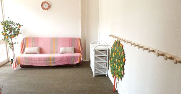 Le hall d'entrée de l'école MOntessori de Tours